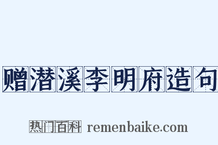 赠潜溪李明府造句是什么意思的图片